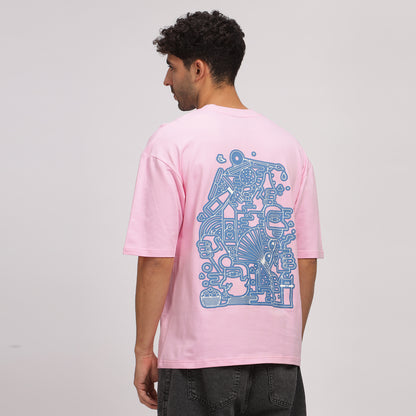 Pink Line Art Tee